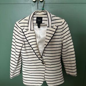 Smythe Black and White Striped Women's Blazer